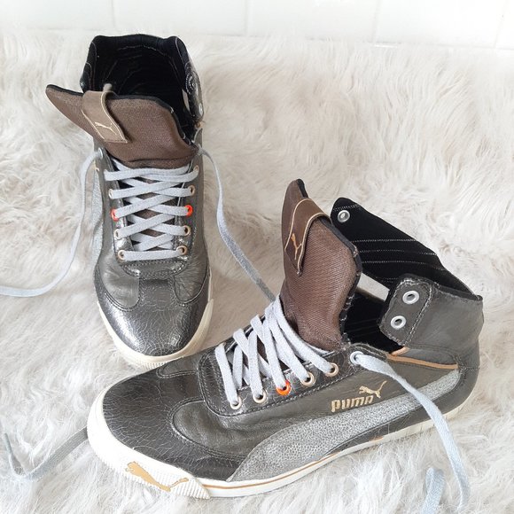 Puma Women Silver Grey Hight top Sneakers 9 1/2